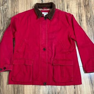 Westbound Men’s Red Jacket with Corduroy Brown Collar Sz L